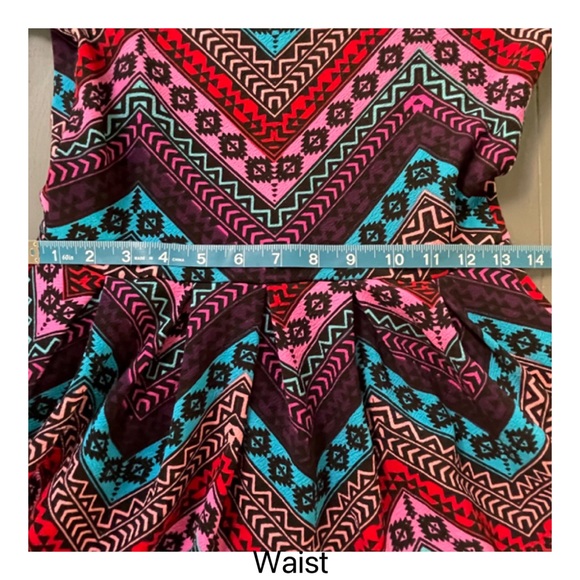 LULAROE Simply Comfortable Amelia Midi Skater Mixed Print Dress w Back Zipper XS - Picture 11 of 16